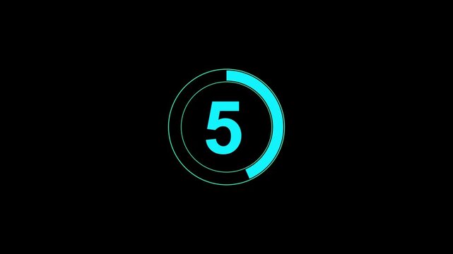 0 to 12 Digital Number Count Up Animation on black Background, Clean Timer for Presentation, Broadcast, Motion Graphic, and Video Intro