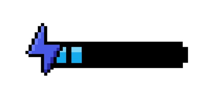 Dynamic pixelated energy bar for game UI showing partial charge, representing player progress or power level in a retro digital interface, essential for visual feedback