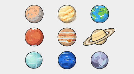 Celestial bodies and space objects collection © Ulosowo