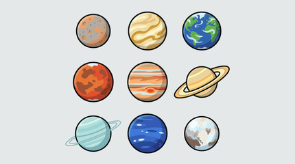 Celestial bodies representing planets in solar system © Ulosowo