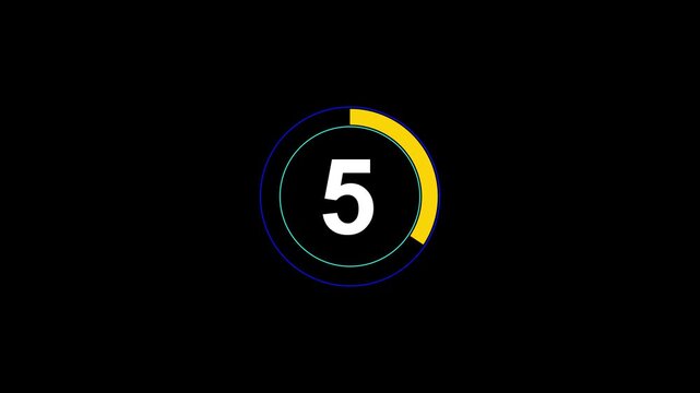 0 to 15 Animated Number Counter on black Background, Minimal Digital Timer for Event, Broadcast, Presentation, and Media Production.