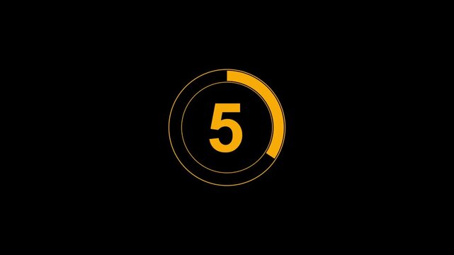 0 to 15 Animated Number Counter on black Background, Minimal Digital Timer for Event, Broadcast, Presentation, and Media Production.
