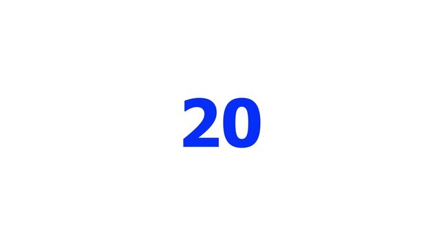 25 to 0 Number Countdown Timer Animation on White Background, Clean Digital Countdown for Presentation, Broadcast, Event, and Video Intro.