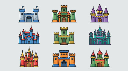 Collection of cartoon castles © Thamuss