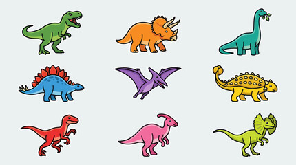 Collection of cartoon dinosaurs © Thamus