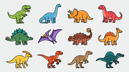 Collection of cartoon dinosaurs © Thamus