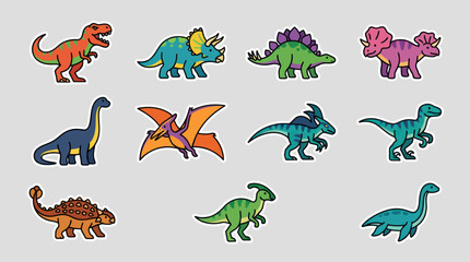 Collection of cartoon dinosaurs © Thamus