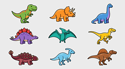 Collection of cartoon dinosaurs © Thamus