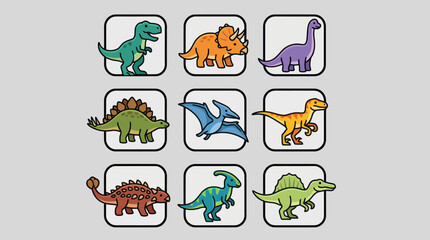 Collection of cartoon dinosaurs © Thamus
