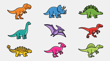 Collection of cartoon dinosaurs © Thamus