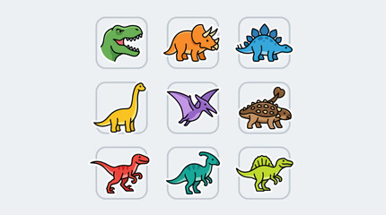 Collection of cartoon dinosaurs © Thamus