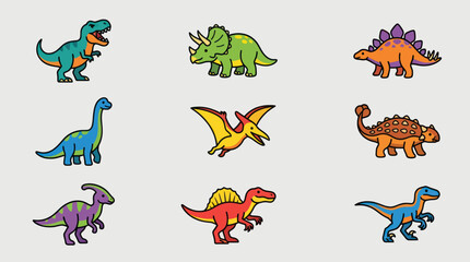 Collection of cartoon dinosaurs © Thamus