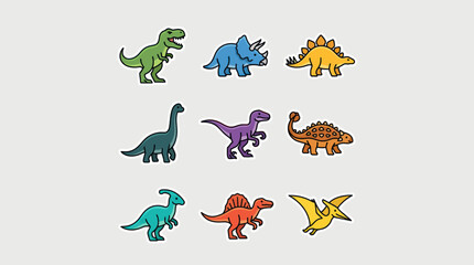 Collection of cartoon dinosaurs © Thamus