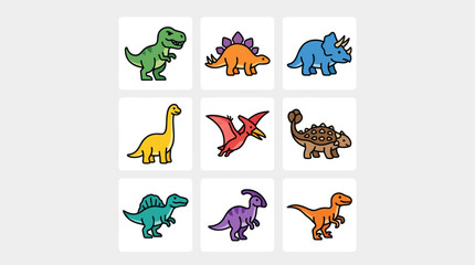 Collection of cartoon dinosaurs © Thamus