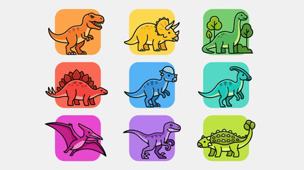 Collection of cartoon dinosaurs © Thamus