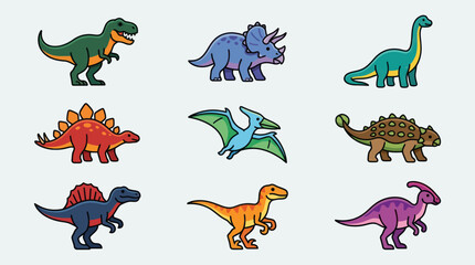 Collection of cartoon dinosaurs © Thamus