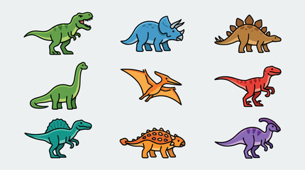 Collection of cartoon dinosaurs © Thamus