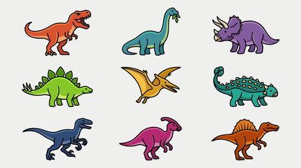Collection of cartoon dinosaurs © Thamus