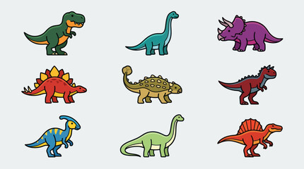 Collection of cartoon dinosaurs © Thamus