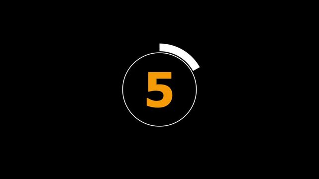 0 to 30 Countdown Timer Animation, Circular Number Count Up on White Background for Presentation, Broadcast, Event, and Video Intro.