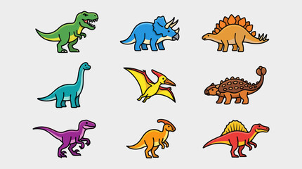 Collection of cartoon dinosaurs © Thamus