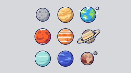 Collection of celestial bodies and planets © Thamus
