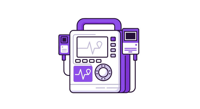 Illustration of a Modern Defibrillator Device Designed to Restore Heart Rhythm