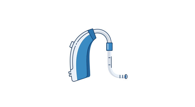 Illustration Of A Modern Contoured Hearing Aid Device With White Background