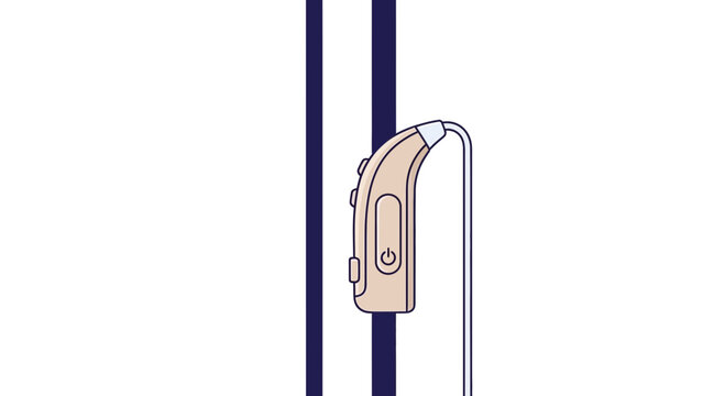 Illustration Of A Modern Hearing Aid Device Against White Background Isolated