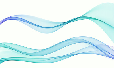 Fototapeta premium Design elements featuring translucent, bluish-turquoise waves with smooth curves