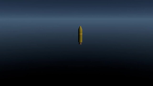 MIRV Ballistic Missile Launch and Separation 3D  Animation color green and sand