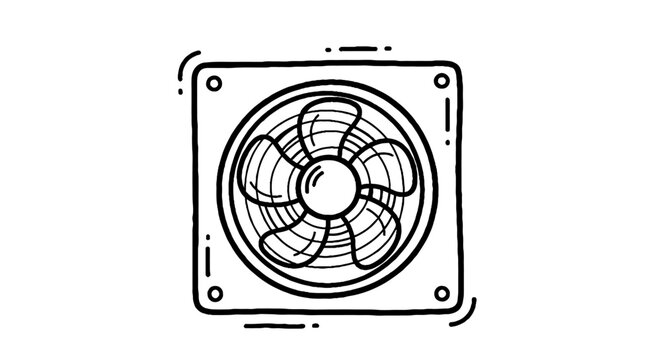 Industrial ceiling fan with protective metal grille.