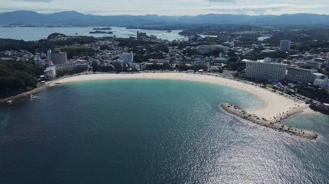 Shirarahama Beach in Shirahama, Wakayama, Japan &ndash; White Sand and Blue Ocean Scenic View 白砂と青い海が広がる絶景「白良浜(しららはま)」和歌山県白浜町