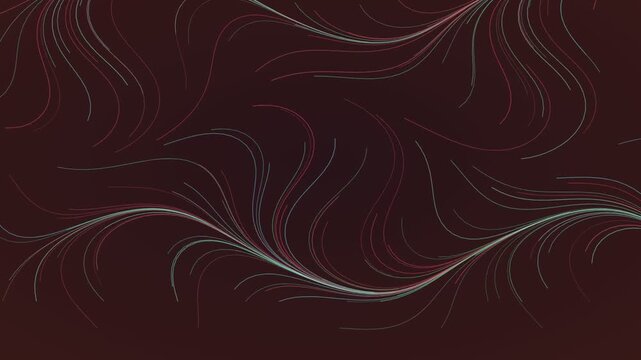 Animated Midnight flow field lines background weaving loop
