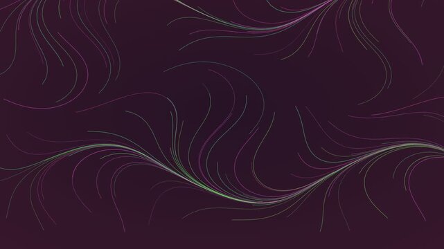 Animated Midnight flow field lines background weaving loop