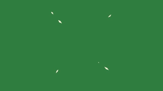 A white star on green background and butterfly the x logo isolated on green screen background