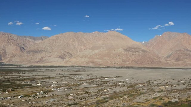 Leh Ladakh India Buddha in Diskit Monastery, Nubra Valley in Ladakh is one of the Oldest and largest Monastery and tall statue of Maitreya Buddha.