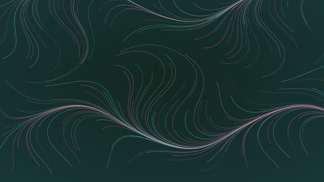 Animated Midnight flow field lines background weaving loop