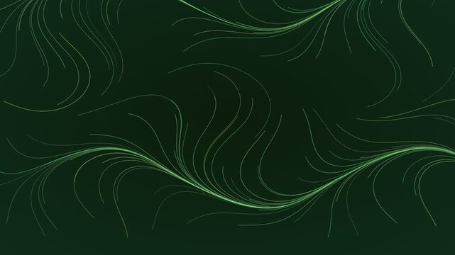 Animated Dark Glowing flow field lines background weaving loop