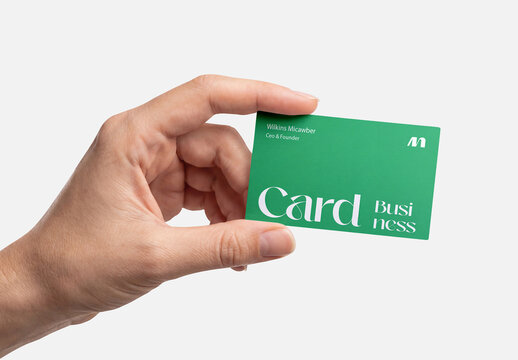 Hand Holding Business Card Mockup