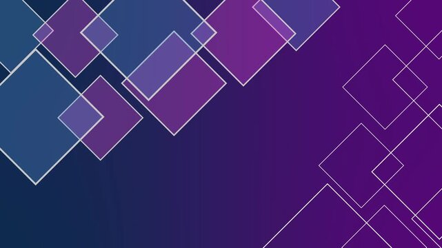 Abstract background with overlapping translucent squares minimal geometric pattern diagonal composition animation