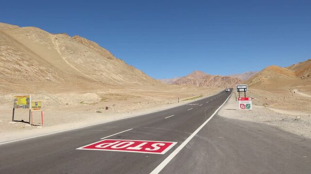 Magnetic Hill in Leh Ladakh India gravity hill located on the Leh Kargil Srinagar National Highway. Phenomenon That Defies Gravity vehicles in neutral gear appear to roll uphill