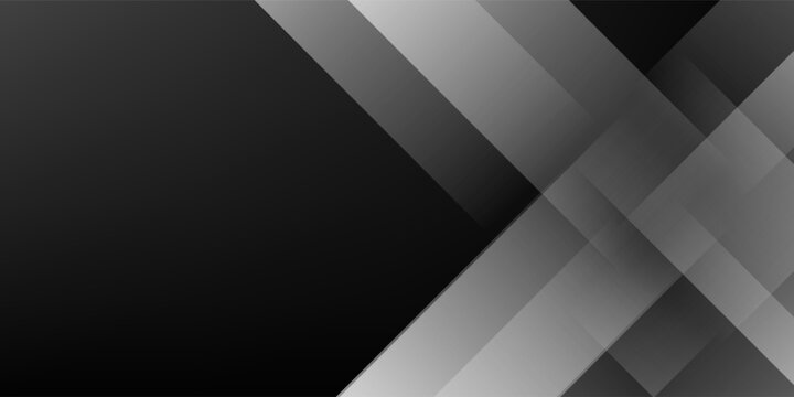 Black white abstract background. Geometric shape. Lines, triangles. Light, glow, shadow. Gradient. Dark grey, silver. Modern, futuristic