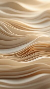 Layered Japanese washi paper forms flowing waves with delicate fibers, soft natural daylight and warm neutral tones, creating refined minimalist background for premium branding.