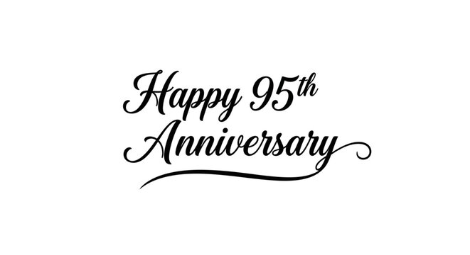 A decorative script text celebrating a ninety fifth anniversary event