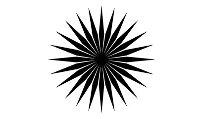 Fototapeta premium Black Abstract Geometric Burst Shape Vector on White Background Modern Minimalist Explosion Design Element