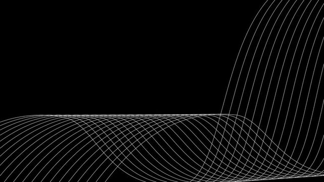 Abstract background with white curved grid lines forming wave-like intersecting patterns along bottom animation