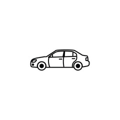 Fototapeta premium Sedan passenger car line art icon for automotive design applications