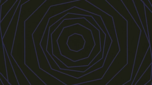 Abstract dark background with concentric heptagonal geometric lines forming a tunnel effect.