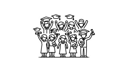 Obraz premium Group of people celebrating graduation day.